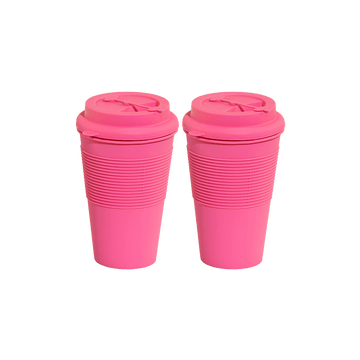 2 Non Foldable Cups Bundle ( Pink, White )