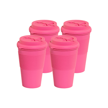 4 Non Foldable Cups Bundle ( Pink, White )