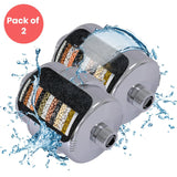Water Softening, Carbon Block Technology Microplastic Free 15 Stage Filtration Shower Head Filter 2 Pack (6-Monthas Filter Life)