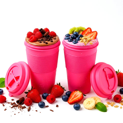 2 Non Foldable Cups Bundle ( Pink, White )