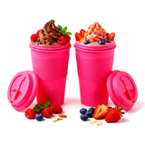 2 Non Foldable Cups Bundle ( Pink, White )