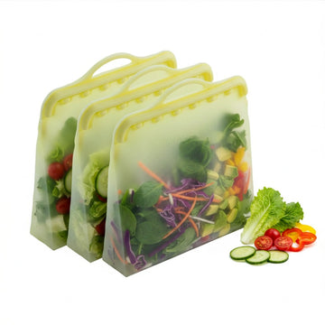Reusable Silicone Food Storage Bags 3Pack Multipurpose 1 Gallon Storage Bag, Dishwasher Safe, Plastic and BPA Free Innovative Technology Products Corp   3 PAK
