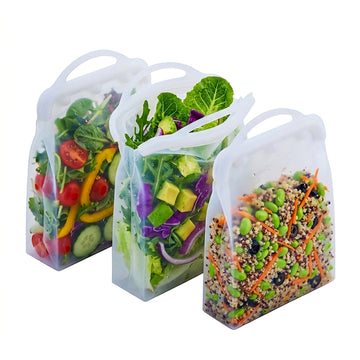 Reusable Silicone Food Storage Bags 3-Pack, Dishwasher & Microwave Safe, Freezer Safe, BPA-Free, Food Grade – Innovative Technology Products
