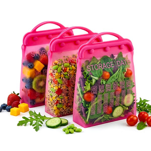 Reusable Silicone Food Storage Bags 3-Pack, Dishwasher & Microwave Safe, Freezer Safe, BPA-Free, Food Grade – Innovative Technology Products