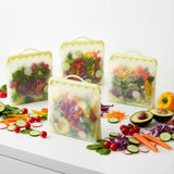 Reusable Silicone Food Storage Bags, 4 Pack Half Gallon Bags, Dishwasher and Microwave Safe, Plastic & BPA Free by Innovative Technology Products Corp