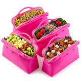 4Pack Reusable Silicone Food Storage Bags, Reusable Snacks Bags Cook, Store, Freeze, Dishwasher and Microwave Safe, Plastic and BPA Free