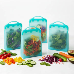 4 Tall bags, sandwich bags Reusable silicone food storage tall bags