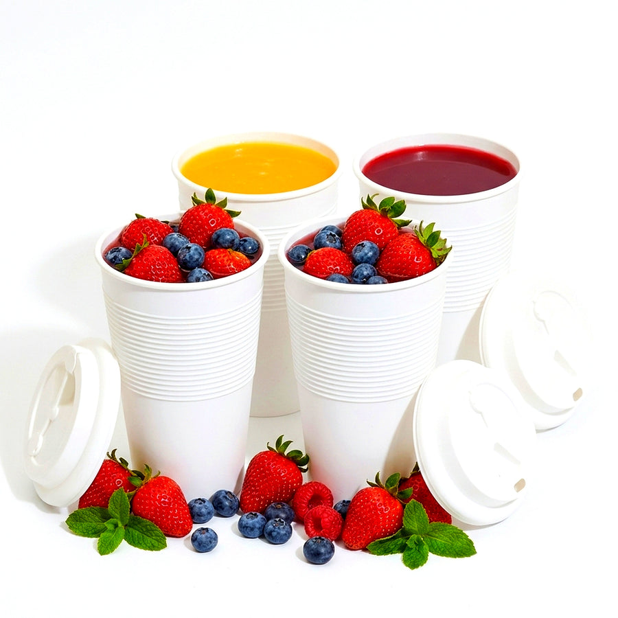 4 Non Foldable Cups Bundle ( Pink, White )