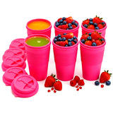 6 Non Folding Cups Bundle ( Pink, White )
