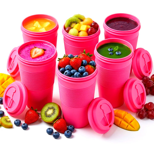 6 Non Folding Cups Bundle ( Pink, White )