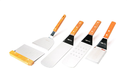ITPCINC-Professional 5 PCs Stainless Steel Griddle Utensils Set Griddle Accessories Kit - Heavy Duty Grill Spatula Set for BBQ, Cooking and Outdoor Grill