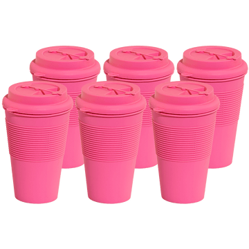 6 Non Folding Cups Bundle ( Pink, White )