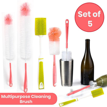 ITPCINC- Multipurpose Cleaning Brush Set, Long Handle Bottle Cleaning Brush for Washing Narrow Neck Bottles, Cup, Pipes, Hydro Flask Tumbler, Sinks, Cup Cover