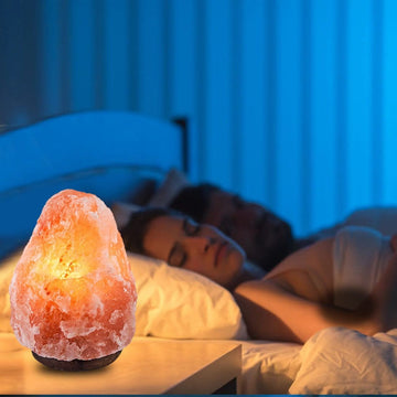 ITPCINC - 2 Pack Natural Hand Carved Himalayan Salt Lamp with Wood Base, Includes 4 Light Bulb with Extra Dimmer, Room Decor and Night Light