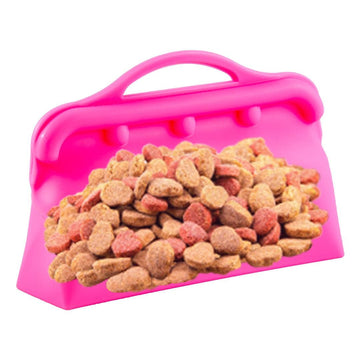 Reusable Dog Treat Bag, Silicone Dog Food Storage Bag BPA Free, Non Toxics Food Bag for Dog